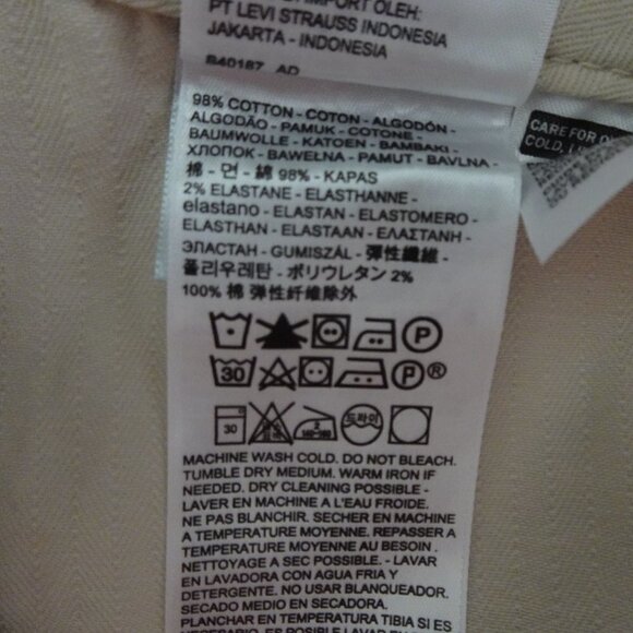 Levi's Straight Leg Pants Women's Plus Size 22W Beige Stretch Denim - Picture 9 of 9